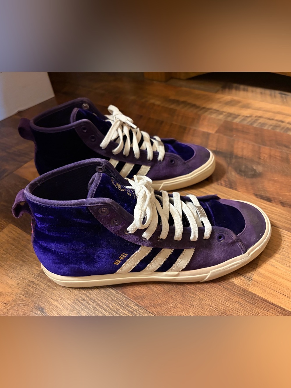 Adidas Matchcourt RX Na-Kel Smith Purple Velvet High-Top Sneakers